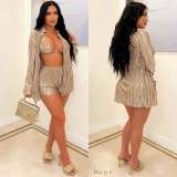 Three-piece sexy jacket with lace and pleat