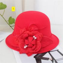 Fisherman's hat Female British vintage feather flower wool top hat Korean version Elegant celebrity felt hat Pot hat Fisherman's hat Female British vintage feather flower wool top hat Korean version Elegant celebrity felt hat Pot hat