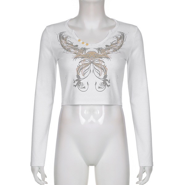Hot Diamond Print Long Sleeve T-Shirt