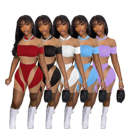 Printed mesh jumpsuit