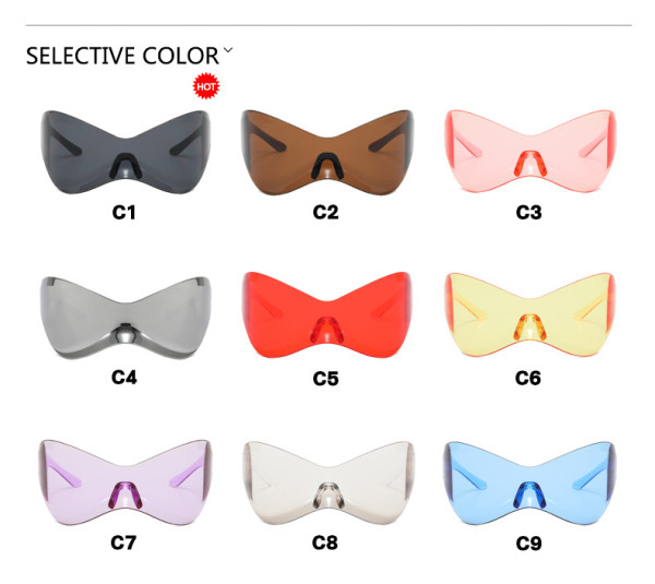 Future technology sense oversized sunglasses punk mask sunglasses vintage one-piece Y2K fashion sunglasses