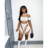 Printed mesh jumpsuit
