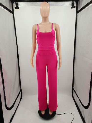 Tank top leaky back casual sports speaker two-piece set