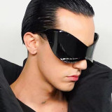 Future technology sense oversized sunglasses punk mask sunglasses vintage one-piece Y2K fashion sunglasses