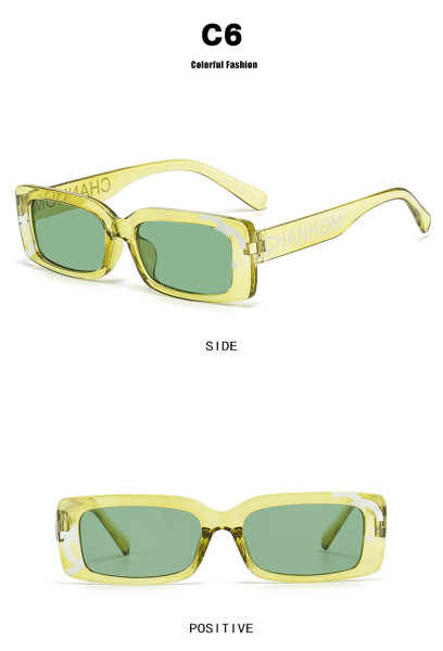 Printed letters small frame square sunglasses retro sunglasses net red sunglasses
