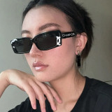 Printed letters small frame square sunglasses retro sunglasses net red sunglasses