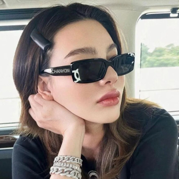 Printed letters small frame square sunglasses retro sunglasses net red sunglasses