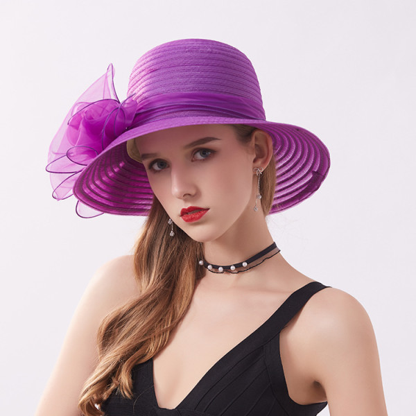 Organza basin hat Korean version bowknot mesh sunshade hat Children's summer outing sunscreen sun hat sandal