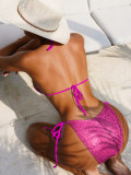 Sexy bikini tricolor solid color swimsuit swimsuit