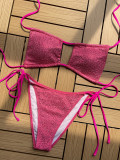 Sexy bikini tricolor solid color swimsuit swimsuit