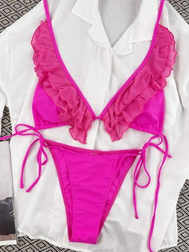 Mesh wavy sexy bikini