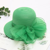 Organza basin hat Korean version bowknot mesh sunshade hat Children's summer outing sunscreen sun hat sandal