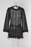 Blouse cut-out sweater backless sexy beach skirt seaside shirt