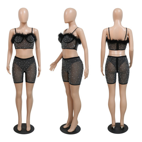Sexy perspective sling hot drill two-piece set