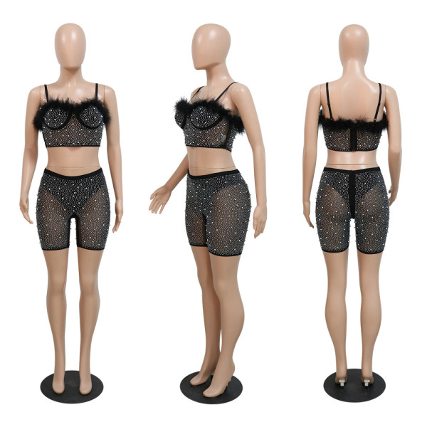 Sexy perspective sling hot drill two-piece set
