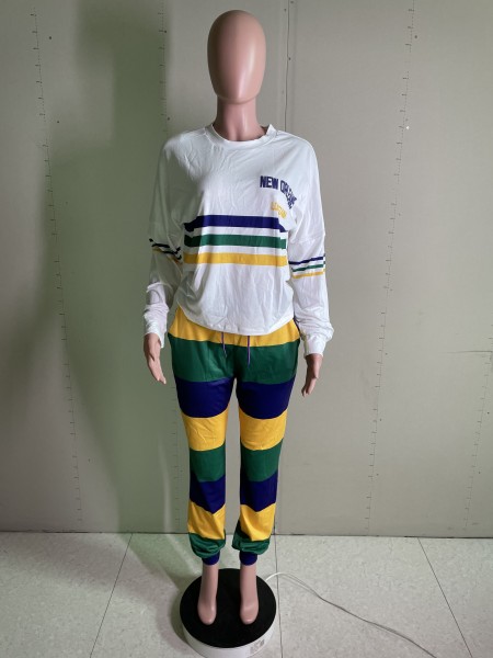 Casual positioning printing two-piece set