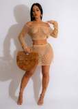Beach suit hollow-out knitting holiday hand hook strap sunscreen suit