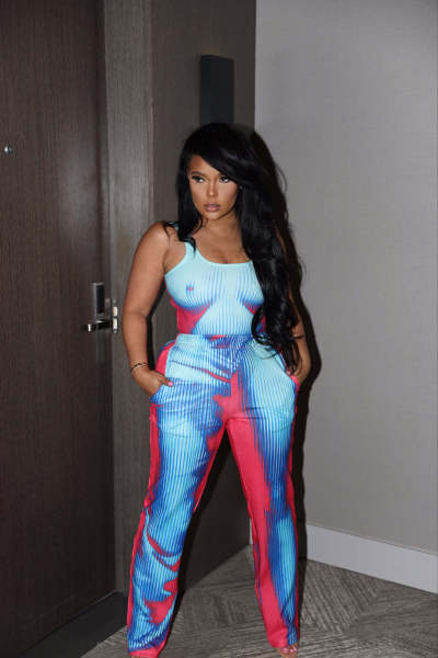 Fashion sexy print sling slimming fashion suit