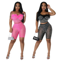 Sexy perspective sling hot drill two-piece set