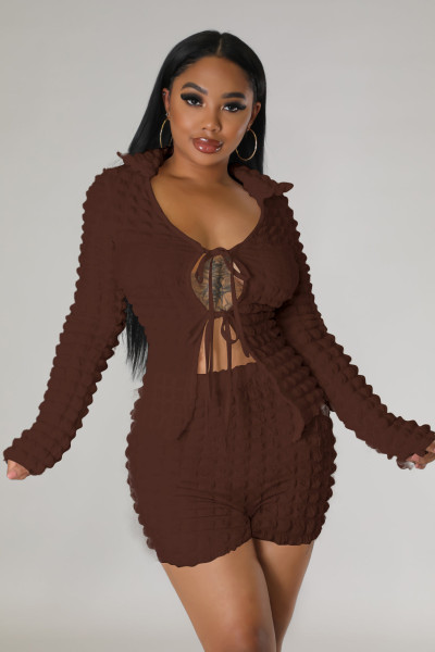 Fashion casual cardigan strap two-piece set
