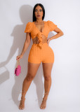 Casual popcorn fabric 5-color two-piece suit