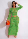 Women's hand-knitted casual cut-out sequin beach skirt