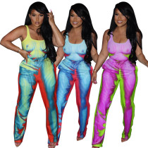 Fashion sexy print sling slimming fashion suit Fashion sexy print sling slimming fashion suit