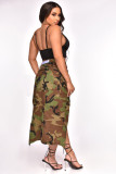 Sexy split camouflage skirt