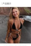 Sexy Bikini Solid Color Split Women's Strap Swimwear