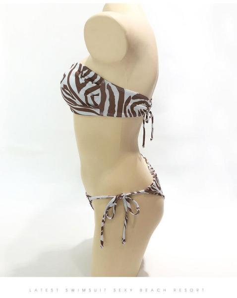 Sexy bikini striped split women's swimming suit