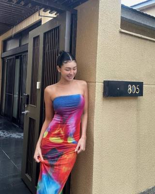 Slim sexy bra print buttock dress