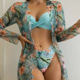 Split bikini three-piece sexy backless swimsuit bikini