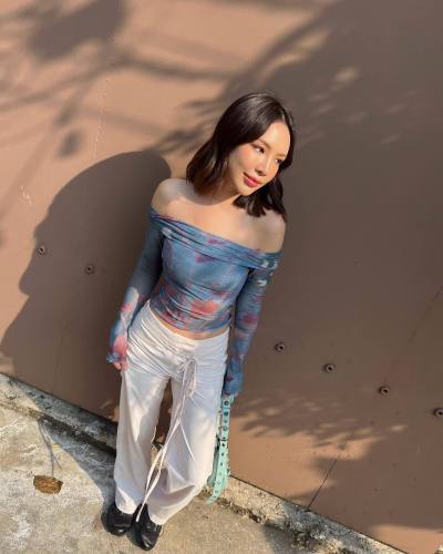 Sexy Slim Off Shoulder Umbilical Print Top