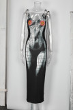 Sexy Slim Lace Checkered Print Dress