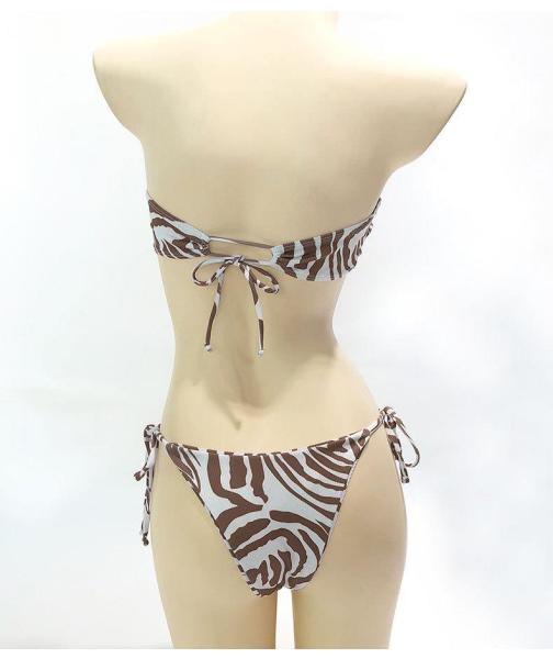 Sexy bikini striped split women's swimming suit