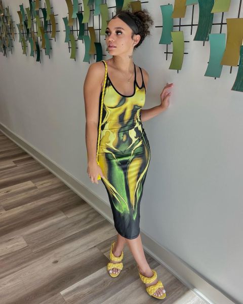 Sexy open back printed dress