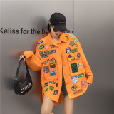 Irregular washed denim fashionable foreign jacket