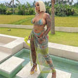 Bikini neck strap banknote printing hot girls sexy dress suit