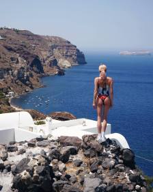 Sexy cut-out banded irregular one-piece