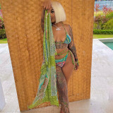 Bikini neck strap banknote printing hot girls sexy dress suit