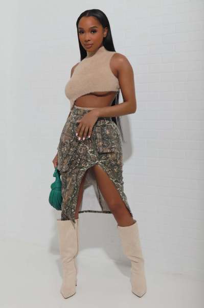 Fashion women's camouflage buttock mini skirt