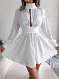 Sexy hollowed-out waist large swing dress
