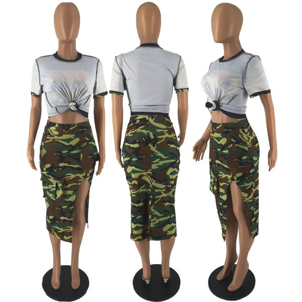 Fashion women's camouflage buttock mini skirt