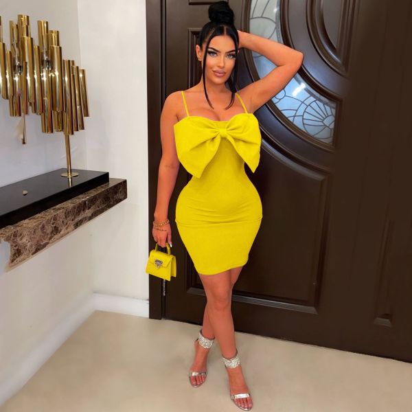 Women's dress bow skirt sleeveless suspender skirt summer skirt