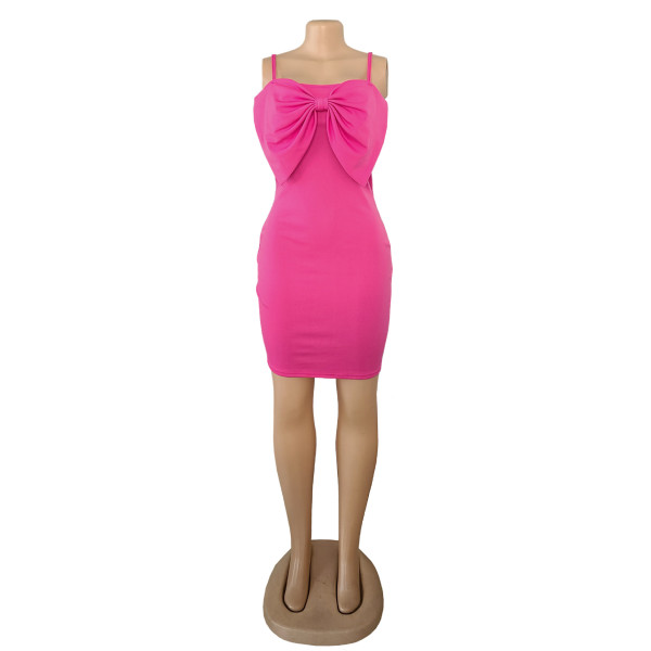 Women's dress bow skirt sleeveless suspender skirt summer skirt