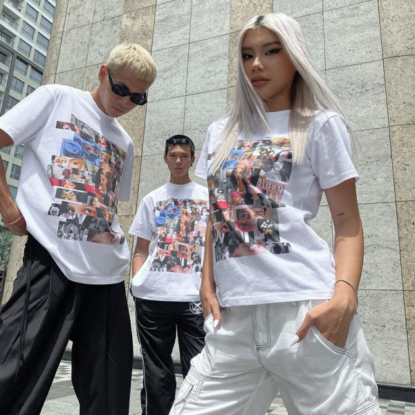Featured portrait print Spicy Girl loose casual t-shirt loose versatile short-sleeved top
