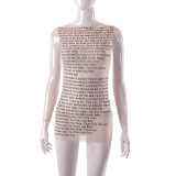 Crewneck Sleeveless Print Long Spicy Girl T-Shirt