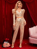 Women's sequin waistless trousers