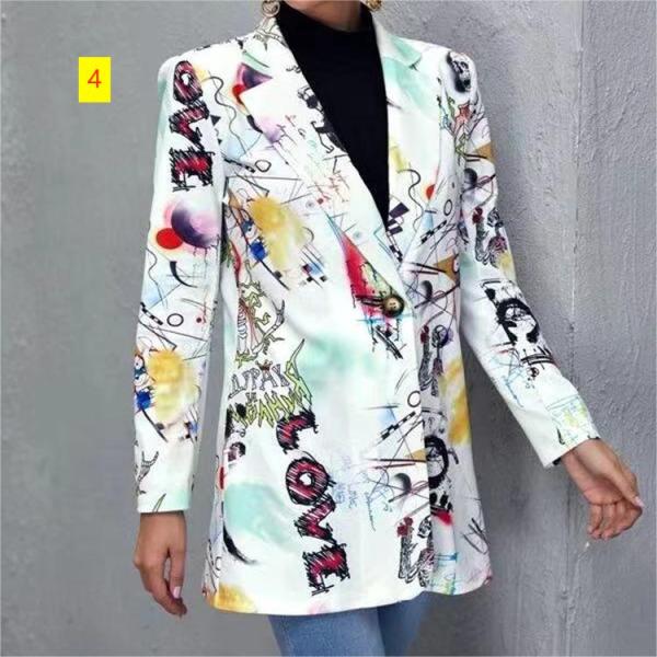 Fashion trend printed women's suit coat