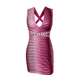 Women's tight-fitting design feeling bandage sleeveless suspender dress women's summer backless short skirt